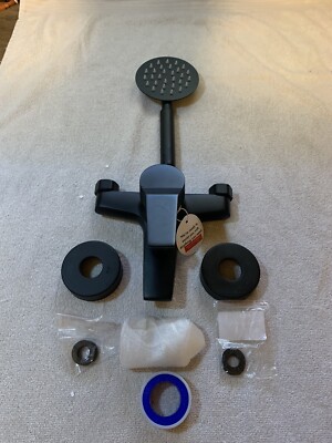 Bathroom Hand Shower Bathtub Hand Spray Faucet Set Black Wall Mount ...