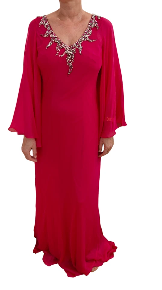 Robe de gran gala élégante long- Sagaie Paris, coloris Fushia , Taille 4 - Photo 1/4