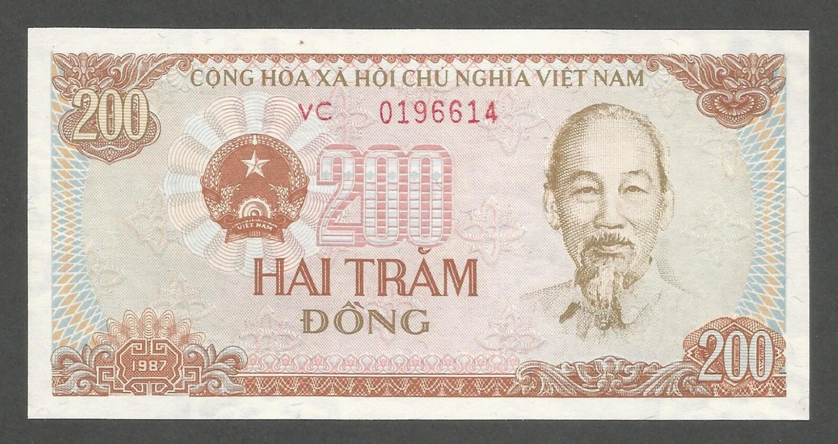 200 ₫ Denomination 1987 Banknote Vietnamese Paper Money for sale