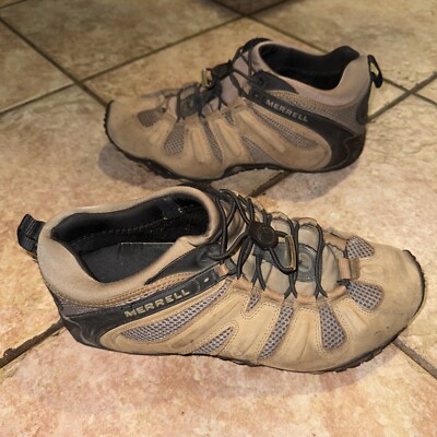 Merrell Chameleon Kangaroo Shoes Brown Leather Outdoor Hiking Sz 10 Men's J21523