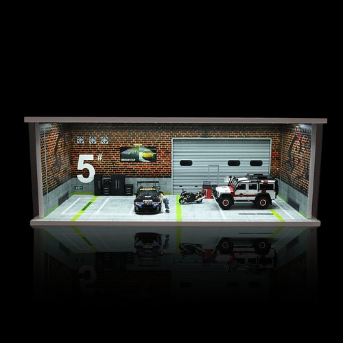 1/64 Diorama City Car Garage Model LED Lighting Scene Display Building Model Toy - Picture 15 of 47