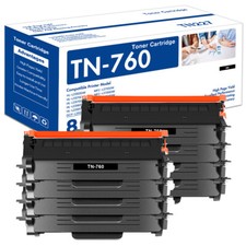 8 Pack TN760 TN730 with Chip fits for Brother TN-760 Toner HL-L2390DW L2370DWXL