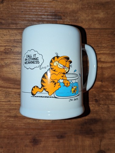 Garfield 1978 Large Ceramic Mug Cartoon Comic Collectible 70s Coffee ...