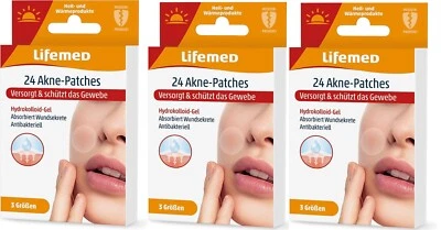 72 x Akne-Patch Akne Pflaster transparent Pickel Pflaster 3 Größen Lifemed