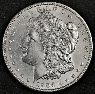 1904 Morgan Silver Dollar.  Full Chest Feather's.  BU.  Inventory I.   187672
