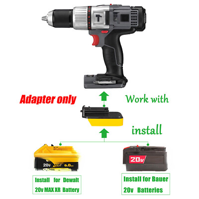 Adapter for Bauer & DeWalt 20V Battery To Power for Porter Cable 18V Ni-CD Tools