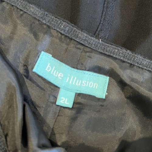 Blue Illusion Women’s Skirt Size 2L Black Eyelet Studs & Tape 12 Gore Lined Zip - Picture 5 of 6