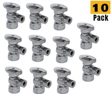 10Pcs Heavy Duty 1/2"FIP x 3/8"Comp 1/4Turn Angle Stop Water shut off Ball Valve