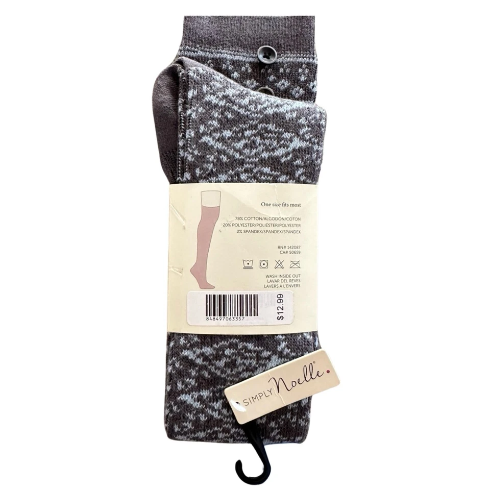 SIMPLY NOELLE Mujer’s Calcetines Altos Mezcla Algodón Estampado Berenjena Marfil Mezcla Algodón Foto 2 de 3