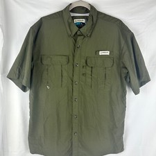Magellan Fish Gear Fishing Shirt M Green Hiking Vented Outdoor Relaxed Fit