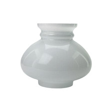 Opal Vesta Oil Lamp Shade with 97mm Base for Double Wick Lamp, Duplex Burner
