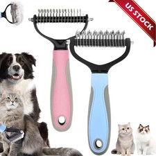 2Side Dog Brush for Shedding Dematting Pet Grooming Cat Hair Undercoat Rake Comb