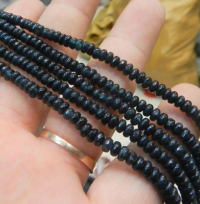 Natural 2x4mm Faceted DARK Blue Sapphire Abacus Gems Loose Beads 15''AAA Natural 2x4mm Faceted DARK Blue Sapphire Abacus Gems Loose Beads 15''AAA