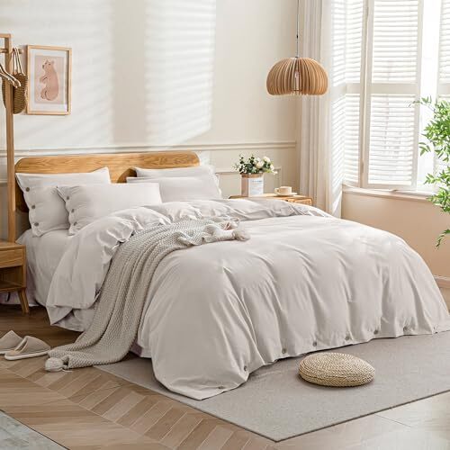 Bedding Duvet Cover King Size 100 Washed Cotton Linen King(104"×90