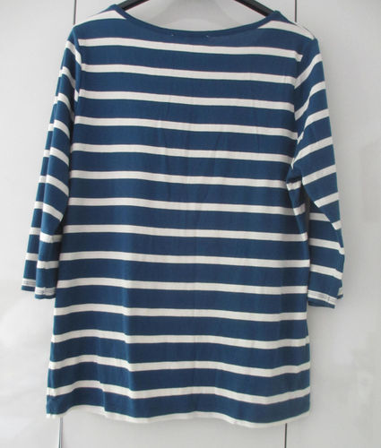 Womens River Island Round Neck Stripe 3/4 Sleeve Cotton Top Size 16 - Picture 2 of 4