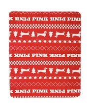 Victoria  s Secret Pink Sherpa Fleece Holiday Blanket Cozy 50X60 New
