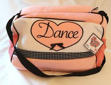 NWT Ganz Dance Tote youth Pink Black Silver fleece 13" x 9" Free Shipping