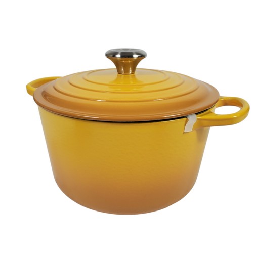 Cocette de four hollandais en fonte signée Le Creuset 5,25 quart de profondeur nectar