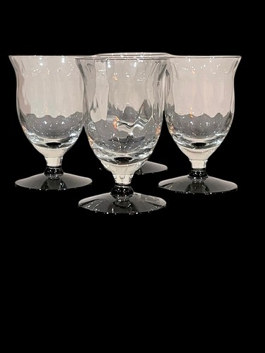 Juego de 4 vasos de whisky vintage retro Art Deco con patas negras y transparentes - Imagen 9 de 12