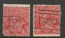 1927 AUSTRALIA  1 1/2d Shades BW92B 92I 