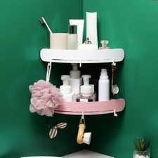 Adhesive Corner Storage Rack Bathroom Shelf Shampoo Wall Mounted Basket
