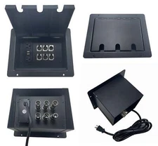 PROCRAFT LARGE 3 HOLE LID FEED-THRU RECESSED Stage Pocket/Floor Box w/ 1) WIRED