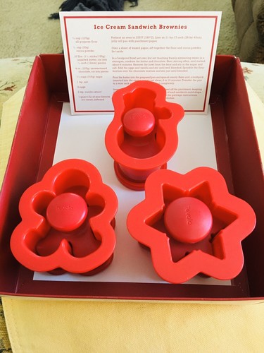 Moldes para sándwich de helado Williams Sonoma estrella pan de jengibre hombre muñeco de nieve caja original - Imagen 1 de 4