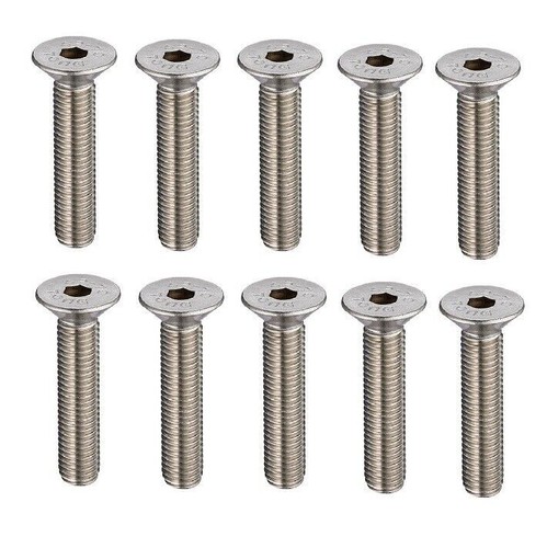 M8 A2 STAINLESS STEEL COUNTERSUNK BOLTS LOCKING NUTS CSK ALLEN KEY SOCKET SCREWS - Picture 2 of 3