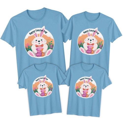 Family Bunny Happy Easter T-Shirt Tee Festival Holiday Matching Outfit 3#ED - Picture 20 of 24