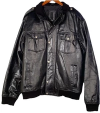 Collection  Echtes Leder Men’s  Black Leather Jacket  XXL