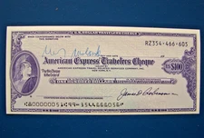 Vintage American Express Travelers Check Cheque $100 US Dollars Unused MINTY 605