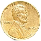 1957-D Lincoln Cent Good - Very Good  (G-VG) Circulated Condition Copper Penny