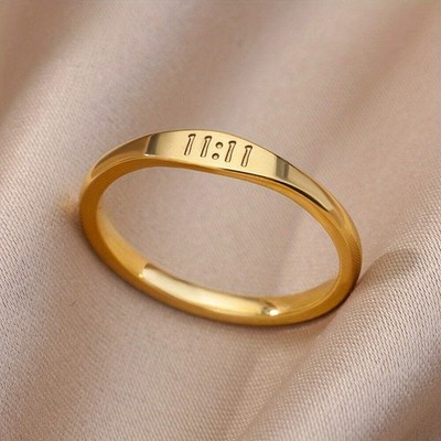 Vergoldeter Zahlenring, Innendurchmesser 17 mm 18 mm 19 mm, Alltagsring, Unisex