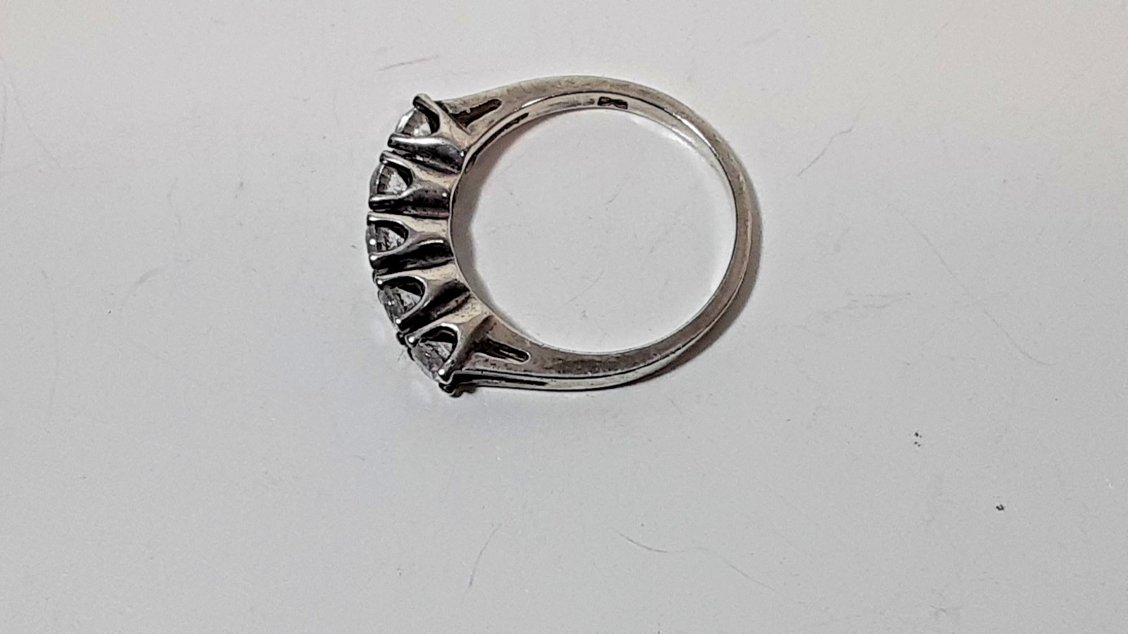 Sterling Silver Ring Womens Size 5 Clear  Diamonique Stones JED 925 DQ