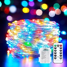 Minetom 66Ft 200 LED Outdoor String Lights, Fairy Lights 200LEDs, Multicolor 
