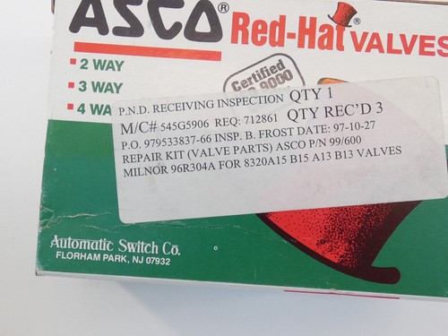 Asco Red-Hat 99/600 Ventil Reparatursatz 8320A15 X8320A - NEU Überschuss! - Bild 3 von 6