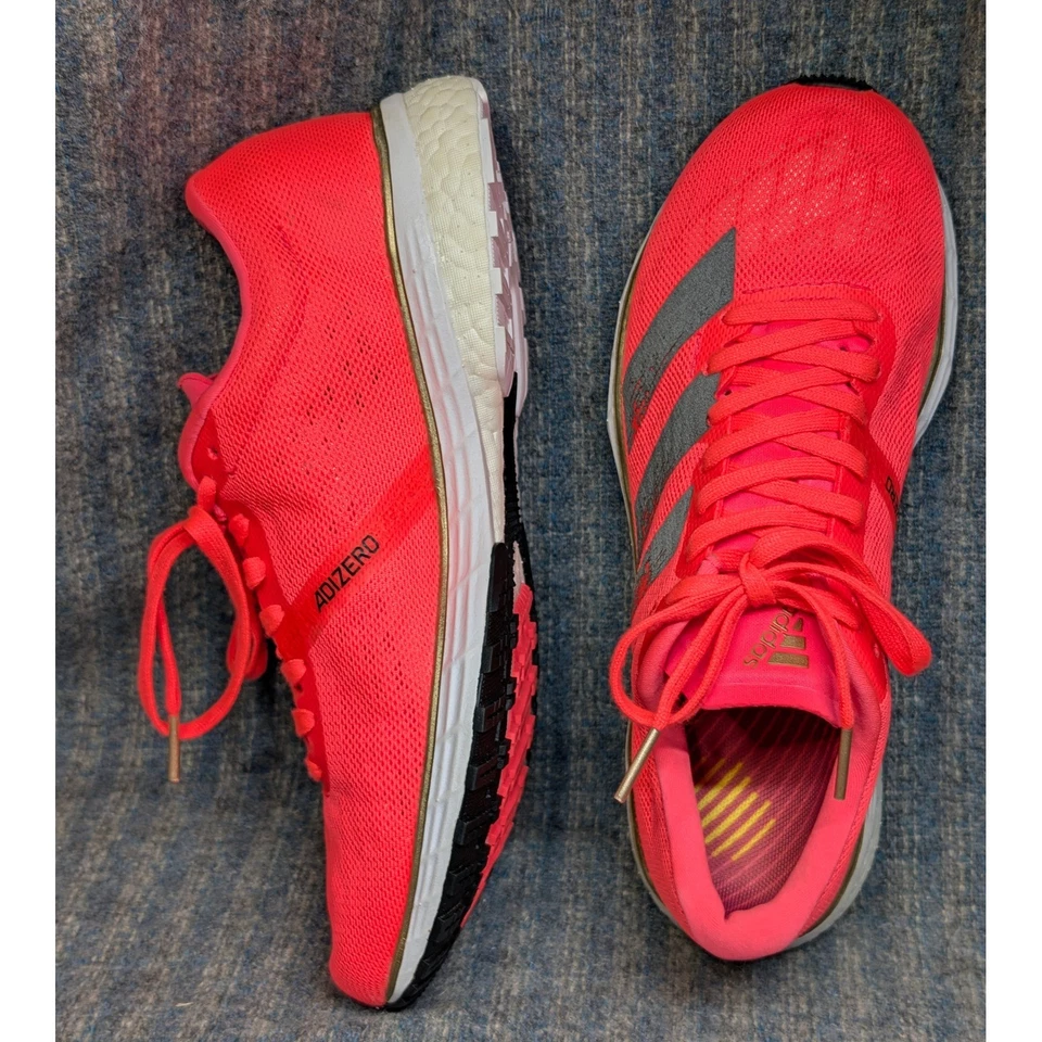 Adidas Adizero Zapatos para Correr Juveniles Naranja Neón Ligero Entrenamiento Tenis Foto 4 de 4