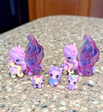 Hatchimals CollEGGtibles Spin Master Pink Glitter Wings Unicorn Family -Lot Of 5