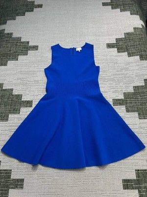 Milly Dress Womens Large Blue Knit Blouson *