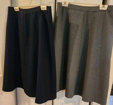 2 Bend Over Levi Strauss Co Skirt Women's 18 Navy/gray A Line Knee 32" Waist