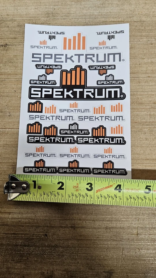 🔥 Spektrum Rc Sticker Sheet Black&Orange 6"×4" Spektrum Sheet Stickers Rc Decal - Image 3 of 3