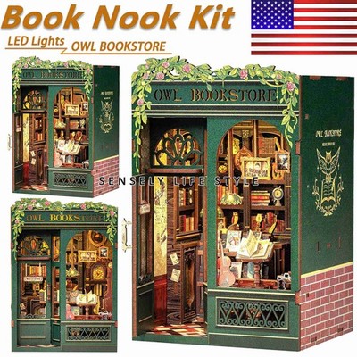 Owl Book Store - DIY Book Nook Kits for Adults Miniature Tiny House 3D Puzzle