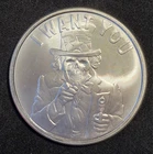 2014 GSM Silver Shield Skeleton Uncle Sam I Want You 1 oz .999 Fine Silver Round