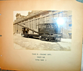 PHILADELPHIA RAPID TRANSIT CO CRANE CAR W 36 ORIG PHOTOGRAPH SPEC SHEET/2 PC's