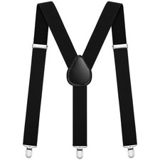 Mens Braces Y Shape Suspenders 3.5cm Wide Heavy Duty Adjustable Elastic
