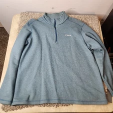 Columbia Sweater Mens Size 2XL Grey Half Zip Pullover