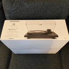 Crosley C6 2-Speed Belt Driven Bluetooth Turntable Vinyl Record Player (C6B-BK)