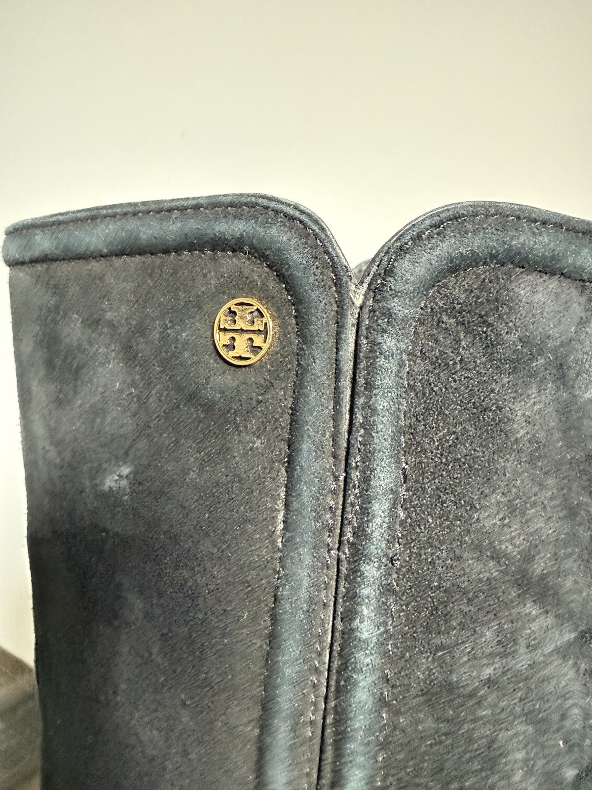 Tory Burch Black Suede Wedge Knee-High Boots | Size 10.5 thumbnail 2