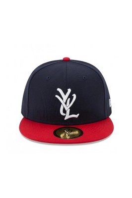 YVL Signature Logo Cap Navy Red Brim Crimson Embroidery Street Style Used