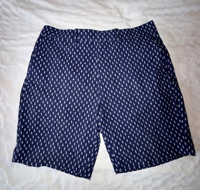 RLX Ralph Lauren Sz 34 Classic Fit All Over Pineapple Print Navy Blue